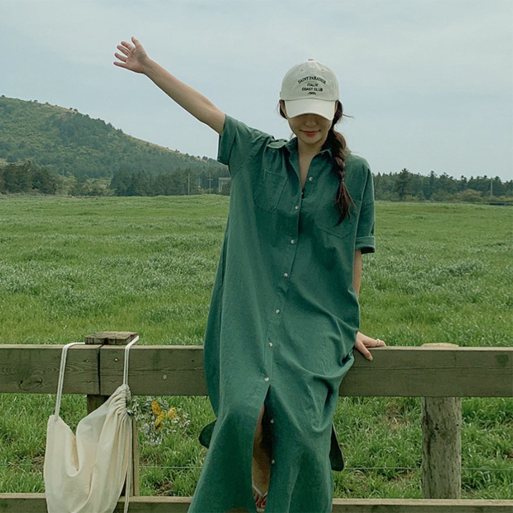 シャツワンピース】ロング丈 ワンピース マキシワンピース マタニティ