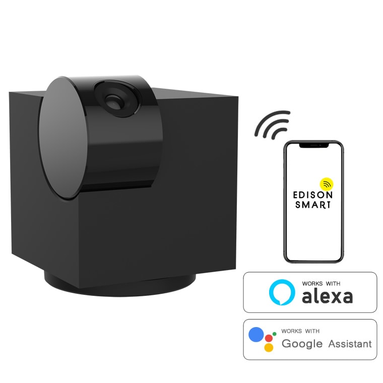 エジソンスマート 見守りカメラキューブ ブラック(Wi-Fi)