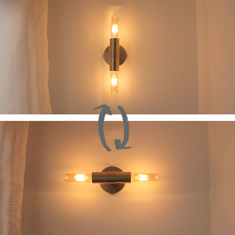 灯具 ダブルブラケット ブラス ゴールド E26 照明パーツ axcis アクシス ホームステッド Homestead HS2536 E26 LED専用 白熱電球 灯具 おしゃれ