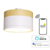 【売り尽くしSALE★20%OFF】エジソンスマートミニシーリングライト ウッド調 for ダクトレール ナチュラルホワイト RST-TL180LWH(Wi-Fi照明)