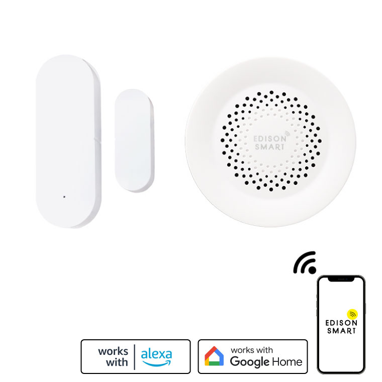 エジソンスマート サイレンアラーム＋ドアセンサーセット