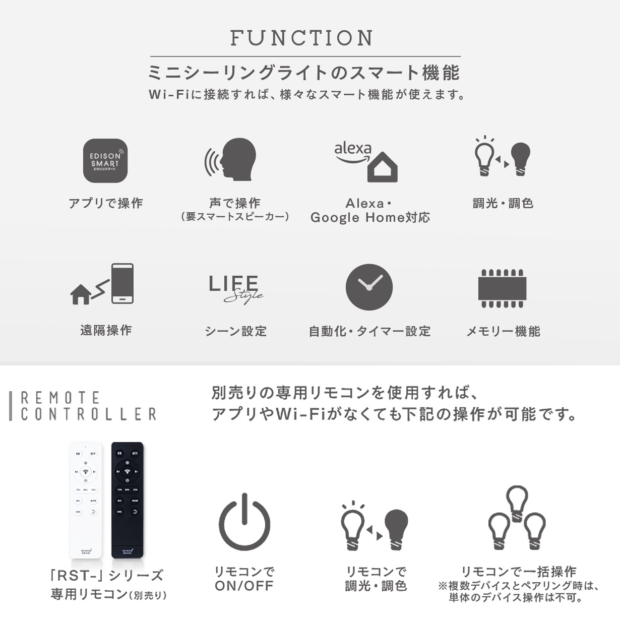【決算前SALE★40％OFF】2607 エジソンスマートミニシーリングライト ウッド調 アーム付き(ダクトレール用) ウォールナットブラック RST-TL179LBK(Wi-Fi照明)