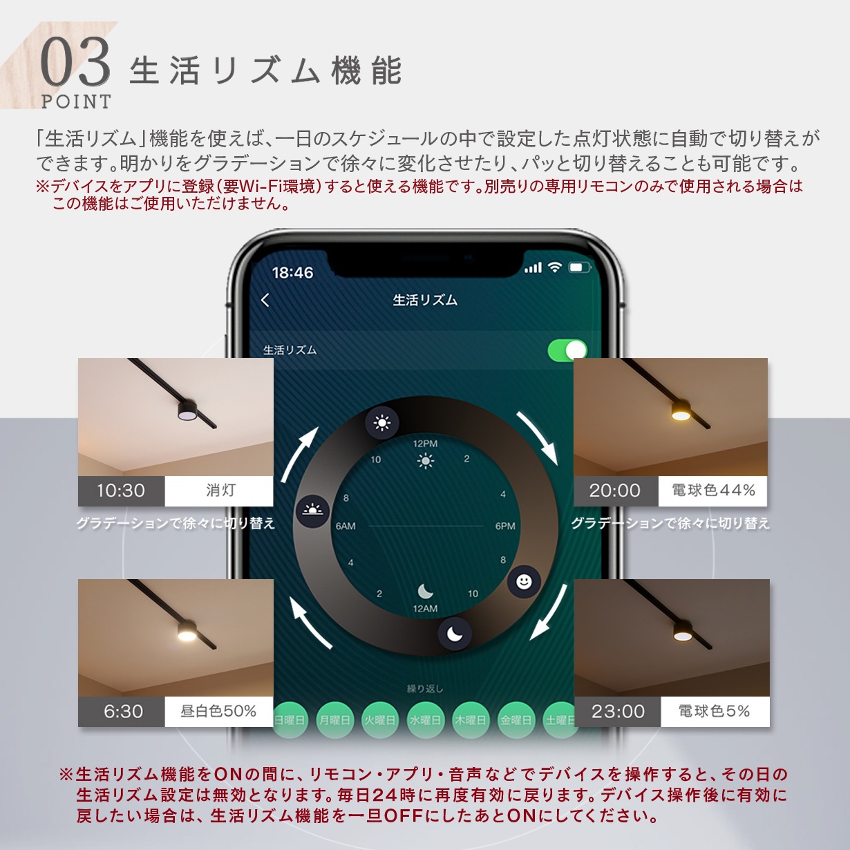 エジソンスマートミニシーリングライト ウッド調 アーム付き(ダクトレール用) ナチュラルホワイト RST-TL179LWH(Wi-Fi照明)