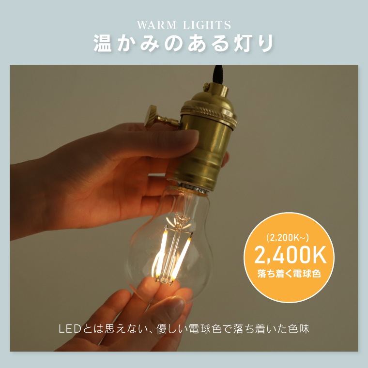 エジソンバルブLED E26ロングクリア(調光器対応) | エジソンバルブLED