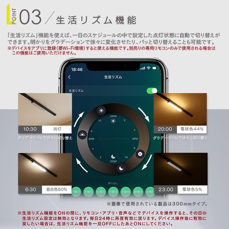 エジソンスマート ラインライト 300mm for ダクトレール RST-TL172-300 (Wi-Fi照明)