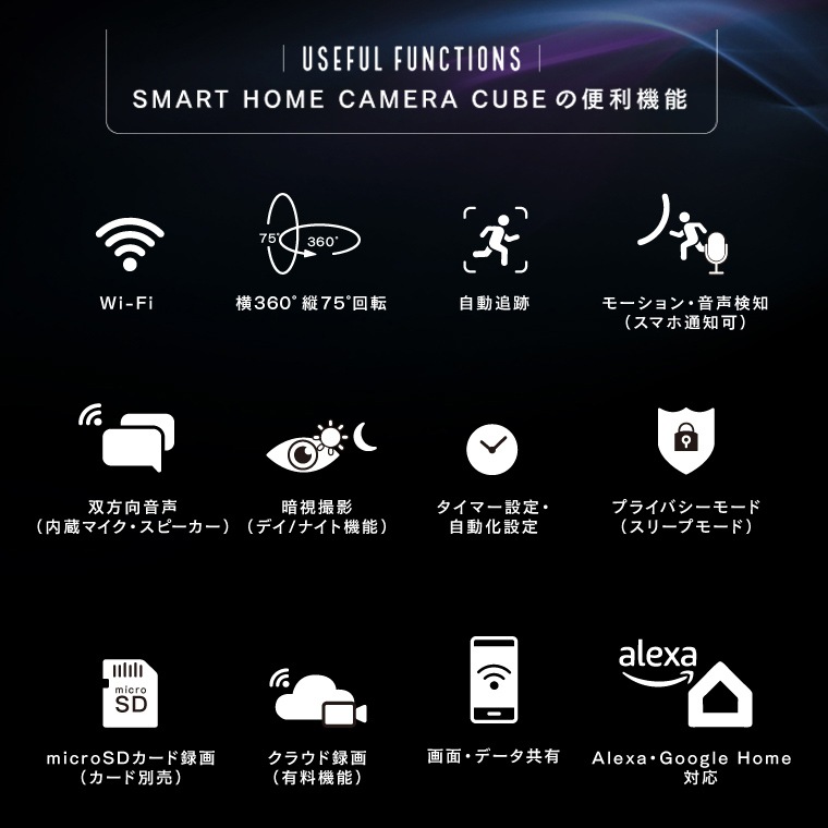 エジソンスマート 見守りカメラCUBE ＋ 専用ダクトレール変換プラグセット Type-C