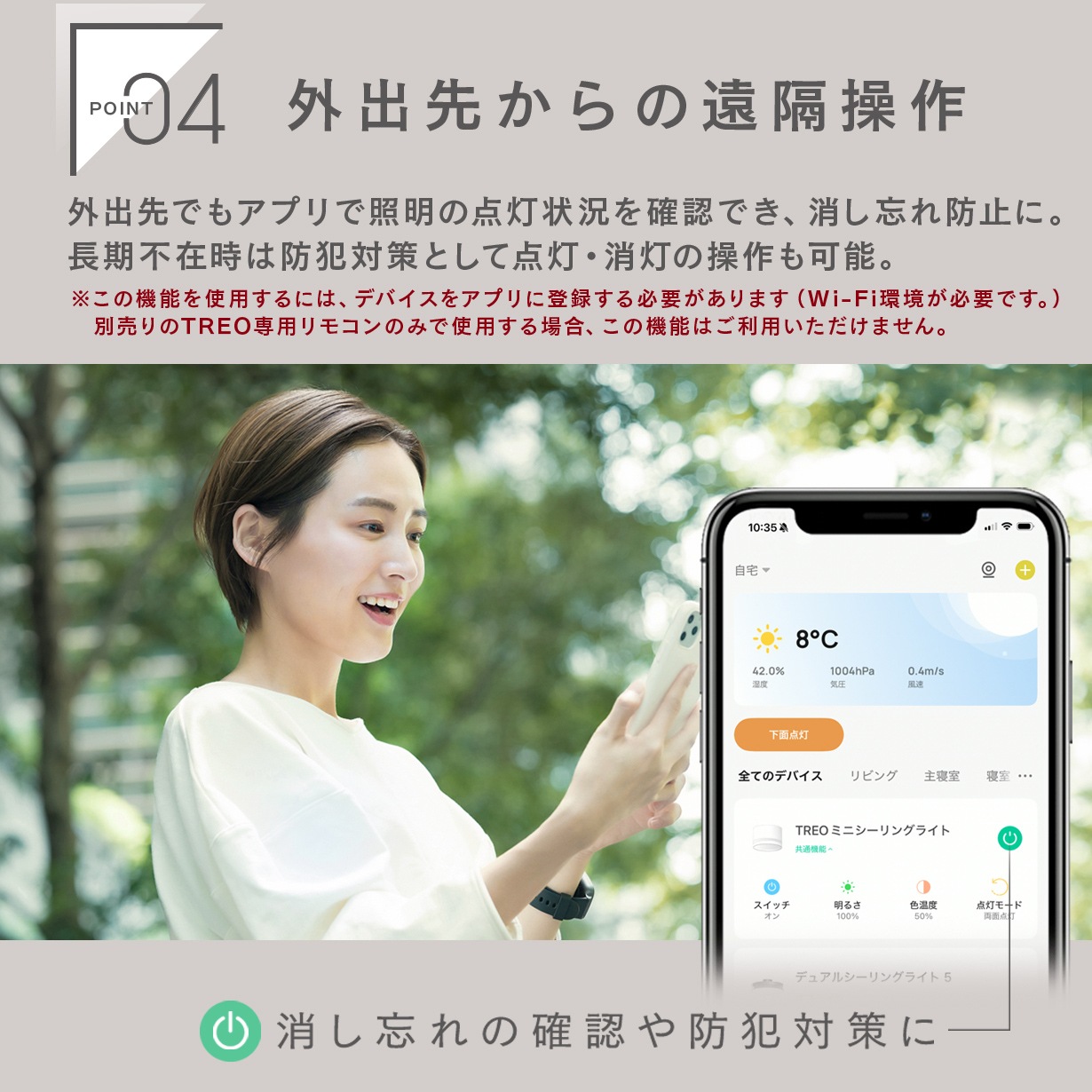 エジソンスマート TREO ミニシーリングライト 引掛けシーリング用 ホワイト TRE-TZ413WH(Wi-Fi照明)