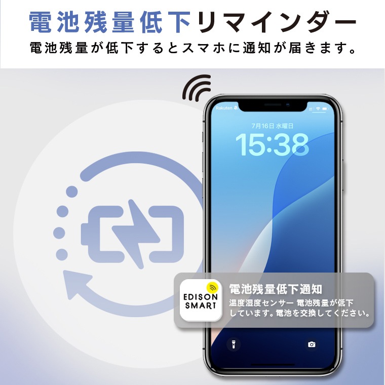 エジソンスマート 温度湿度センサー(Wi-Fi) 防水タイプ