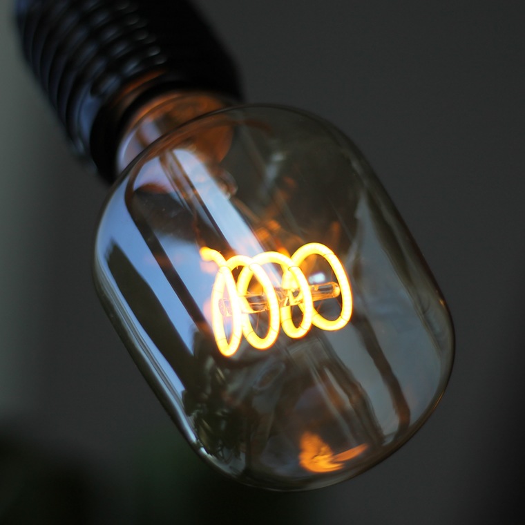 エジソンバルブLED E26スパイラル ボトルゴールド(調光器対応)