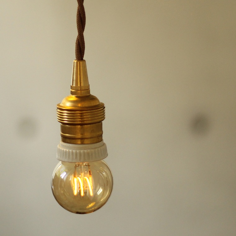 エジソンバルブLED E26スパイラル ミニGLOBEゴールド(調光器対応)