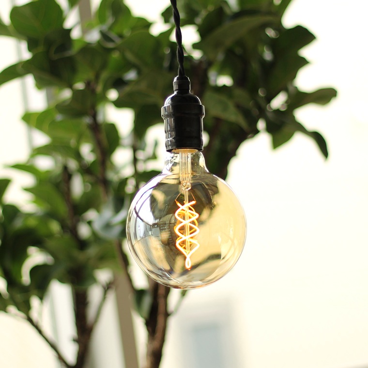 エジソンバルブLED E26スパイラル BIG GLOBEゴールド(調光器対応)