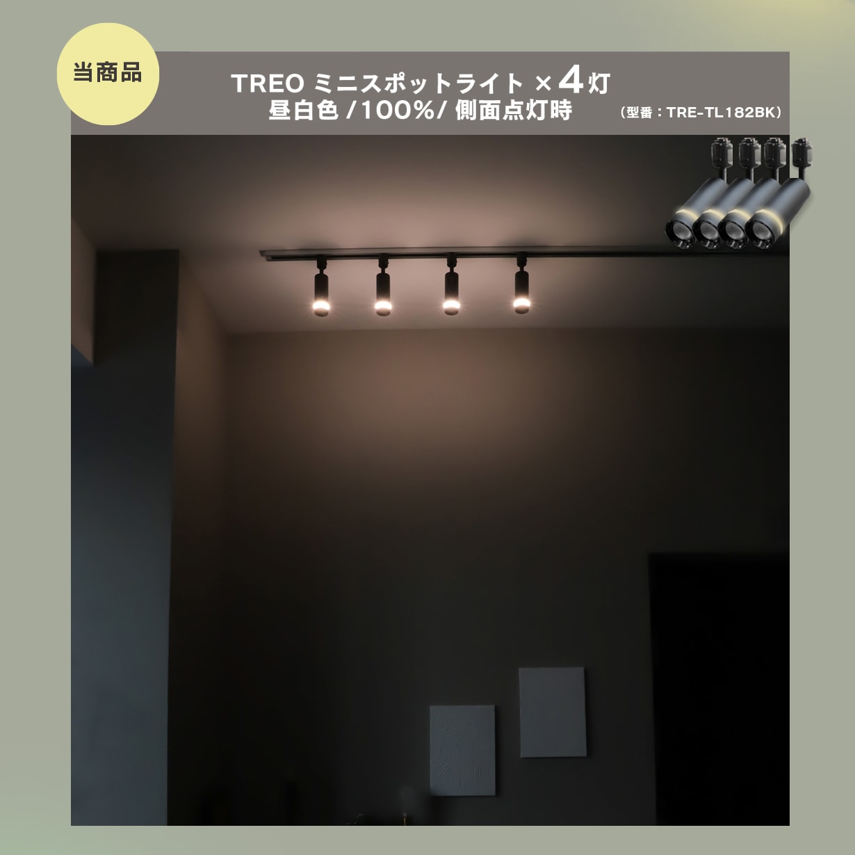 TREO】エジソンスマート トレオ ミニスポットライト ブラック ダクト