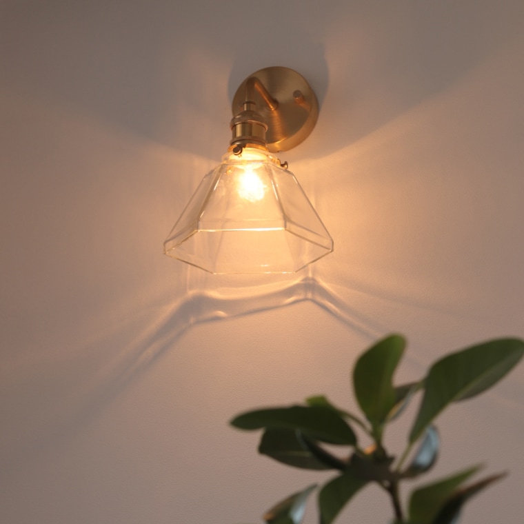 ☆シンプルエントランスライト＋ガラスシェード ポリゴン | 照明器具