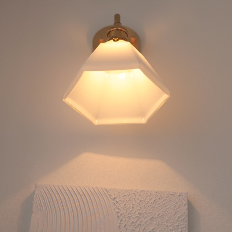 ☆シンプルエントランスライト＋ガラスシェード ポリゴン | 照明器具