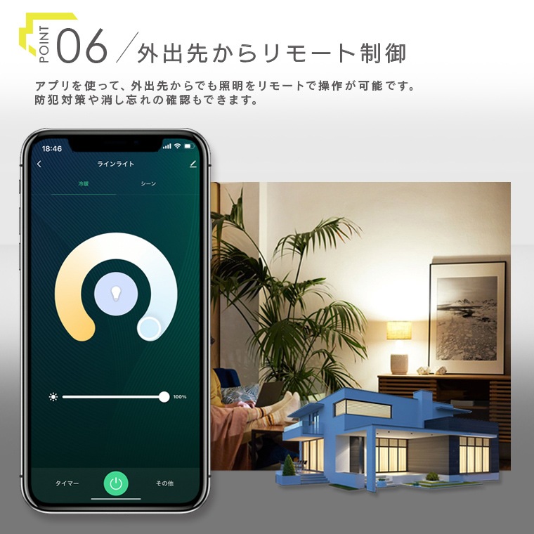エジソンスマート ラインライト 300mm for ダクトレール ホワイト RST-TL172WH-300 (Wi-Fi照明)