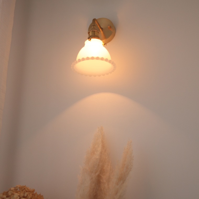 ☆シンプルエントランスライト＋ミルクグラスボールシェード プチ