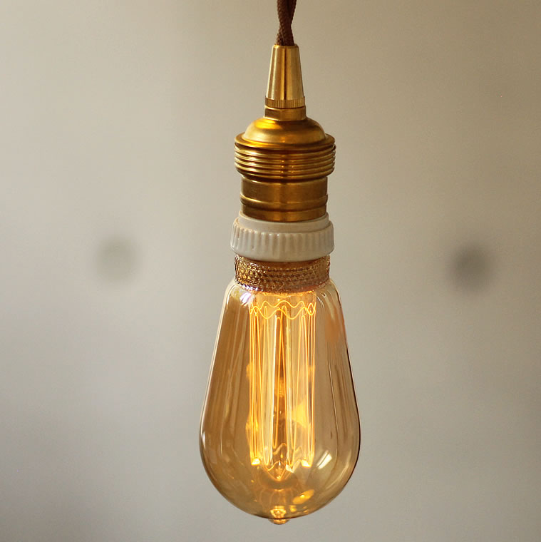 ★E26レトロ真鍮ペンダントソケット 100cm