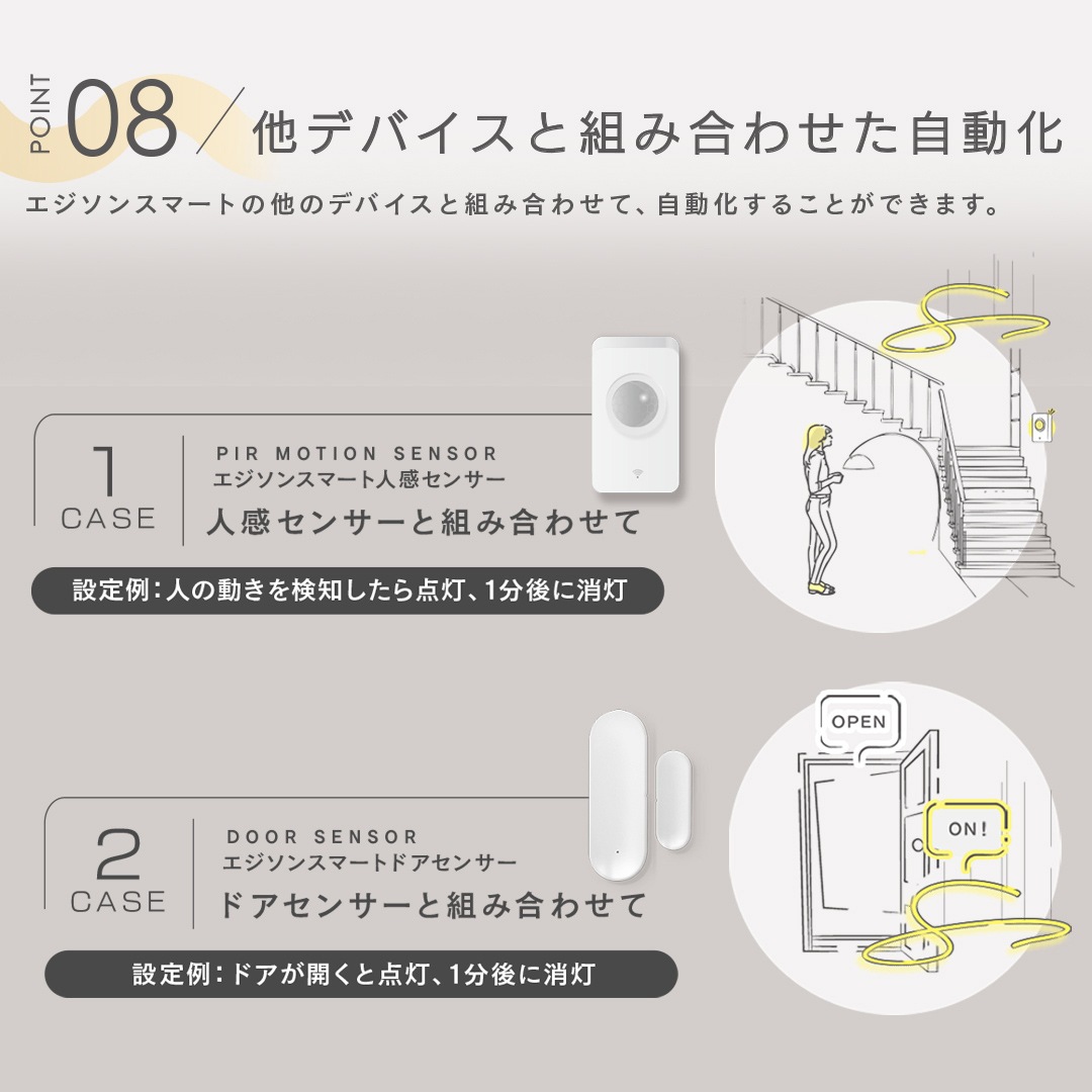 エジソンスマート LED シリコンテープライト 5m