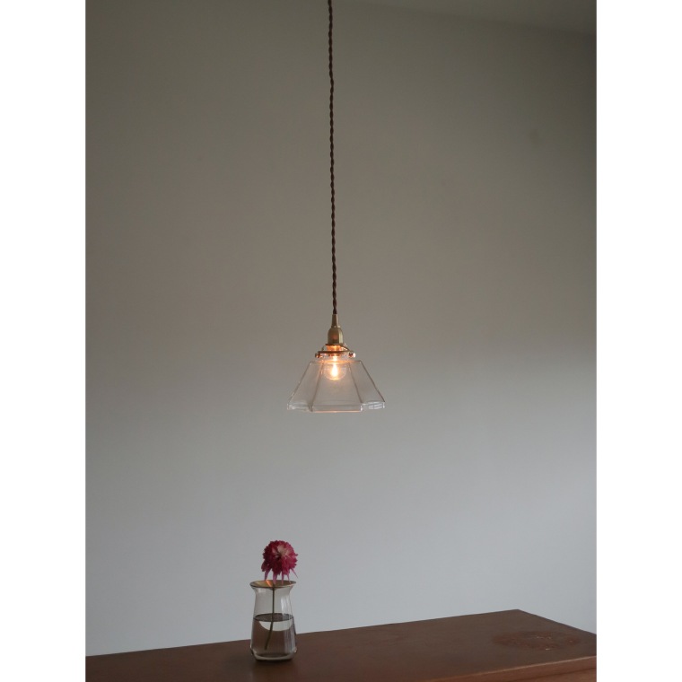 ☆3点留めペンダントライト60㎝＋ガラスシェード ポリゴン | 照明器具