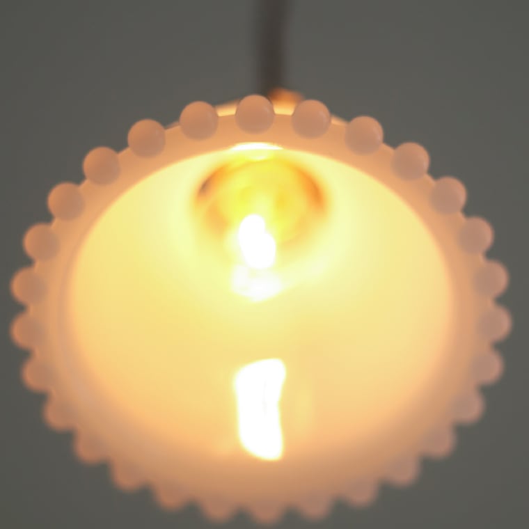 ☆3点留めペンダントライト60㎝＋ミルクグラスボールシェード プチ