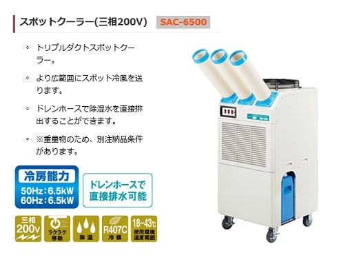 ナカトミ SAC-6500 トリプルダクトスポットクーラー 三相200V 新品 