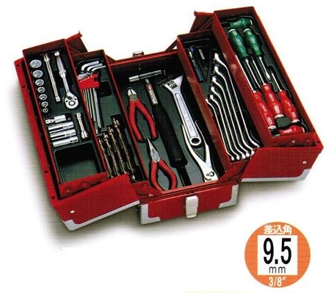 鉄道用具 KTC SK39120XTGEM 9.5sq. 91点工具セット ターコイズグリーン