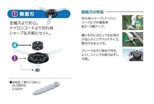 マキタ MUR2600N 草刈機 樹脂製3枚刃付 刈込幅255mm AC100V 金属刃より