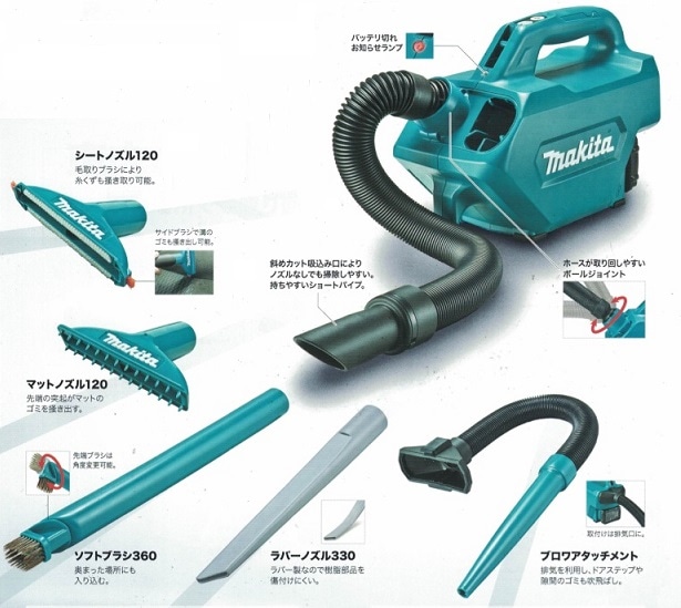Makita 充電式クリーナー　CL121D +10.8Vバッテリー×2+充電器 マキタ（makita） 10.8V 充電式クリーナー CL121DSH 1.5Ahバッテリー1