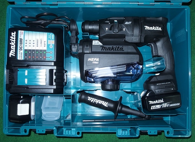 マキタ HR182DGXVB 18V-6.0Ah-18mm 無線連動対応 吸塵ハンマドリル 黒