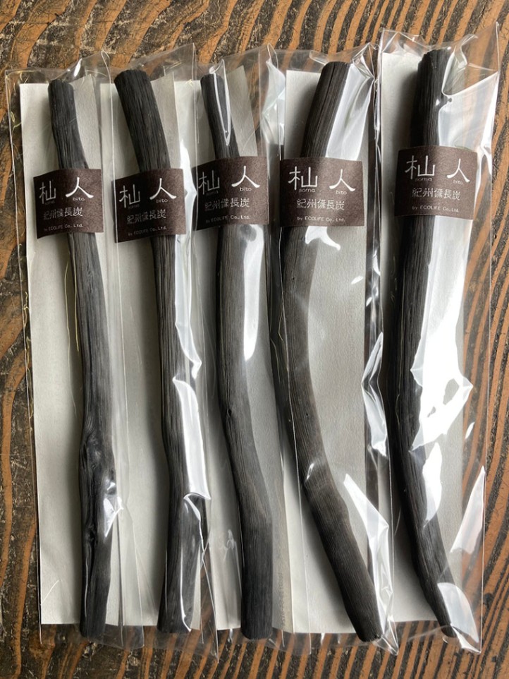 「杣人」紀州備長炭マドラーｘ5本（送料込み）