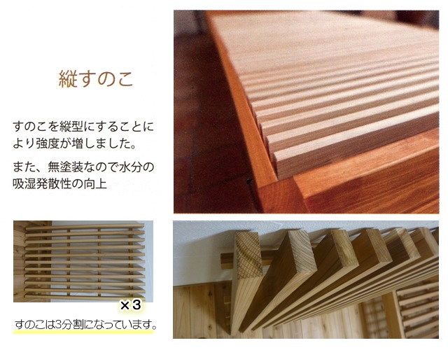 国産ひのきベッドフレーム すのこベッド newスピカ ／ダブルサイズ