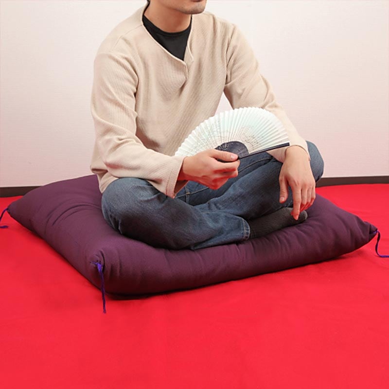 MSJ-3270 落語・高座・祝寿用 座布団 高級ちりめん生地 紫（特大