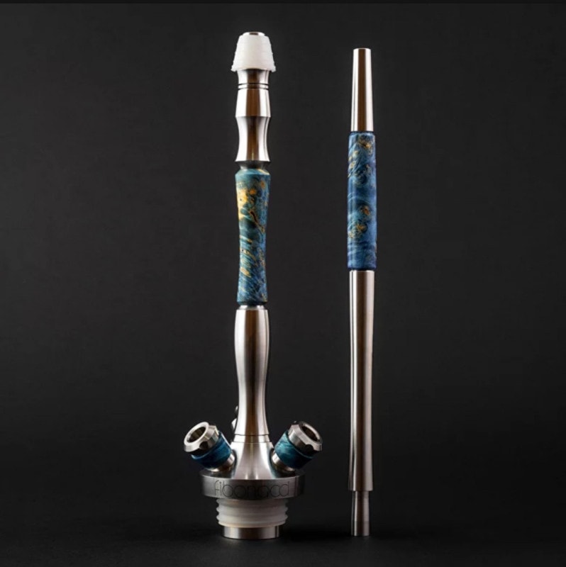 Union Hookah Fibonacci - Stabilized Wood blue