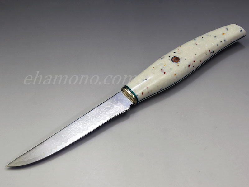 ヒロ・ダマスカス鋼ステーキナイフ コーリアンハンドル