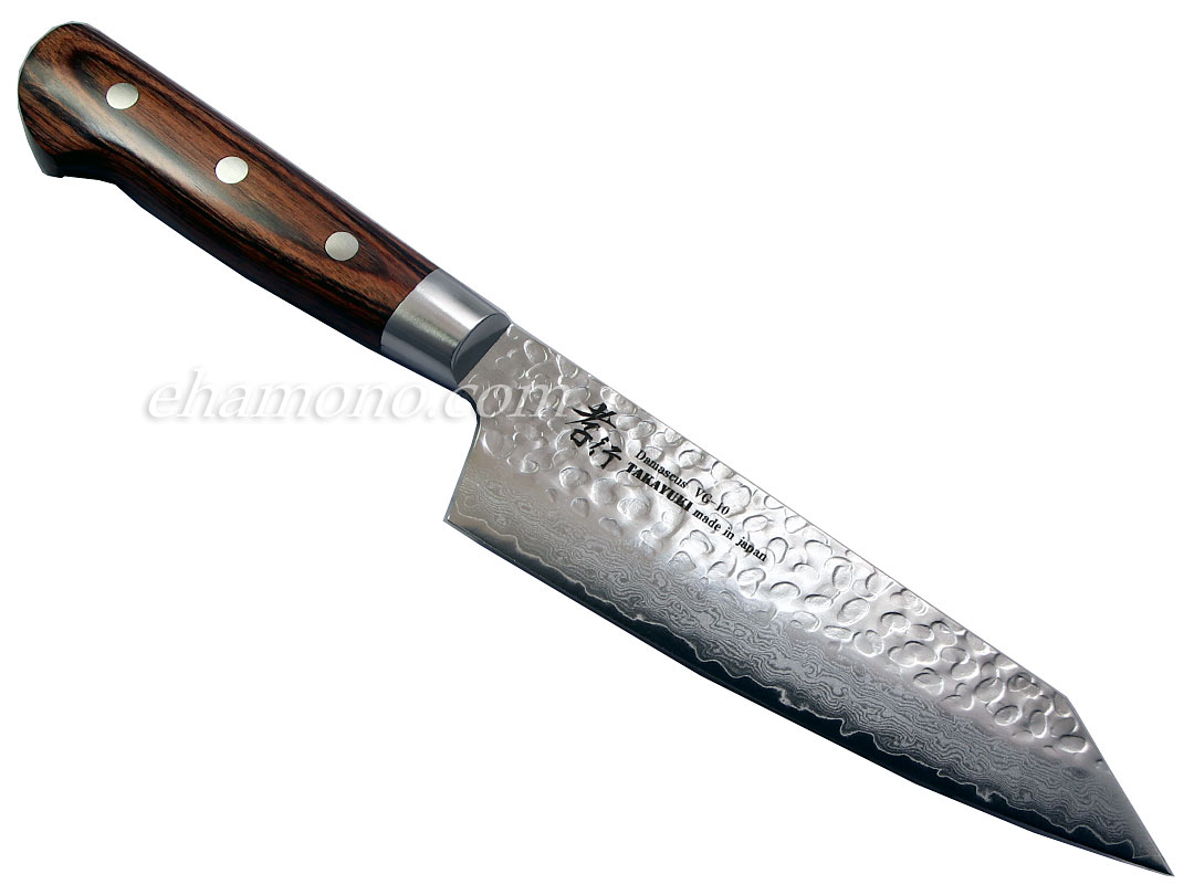 堺孝行 33層槌目ダマスカス 剣型三徳（切付三徳）160mm 【即日出荷品】