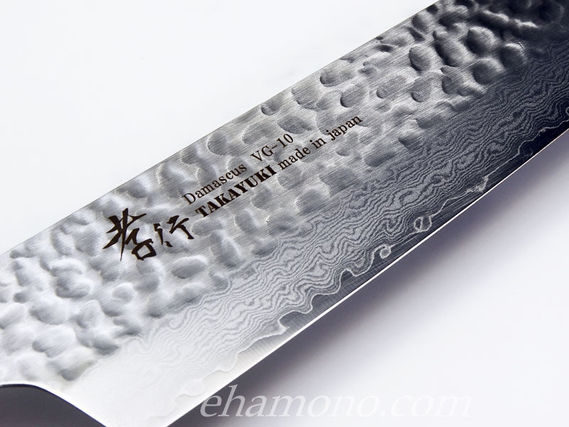 堺孝行 V金10号ダマスカス33層鎚目 剣型牛刀（切付牛刀）190