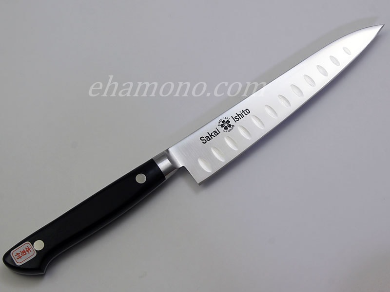関の刃物 ペティナイフ 150mm VG-1 果物包丁 炭素鋼 共口金 プロ仕様 堺石藤 V金1号ペティ150ピット仕上げ