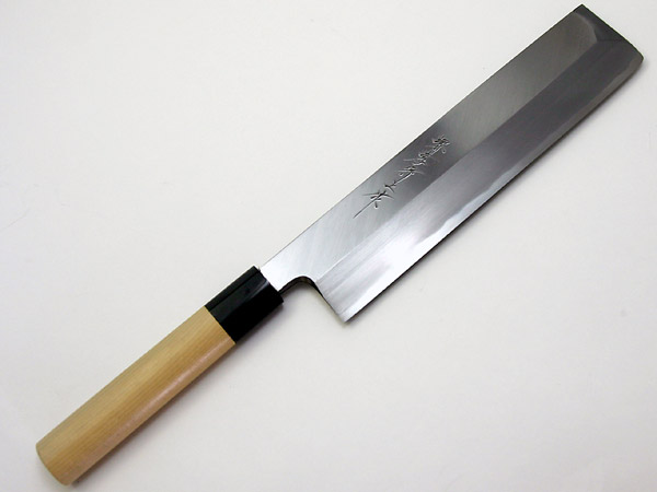 薄刃包丁 片刃右 240mm 堺孝行 本霞研 薄刃240