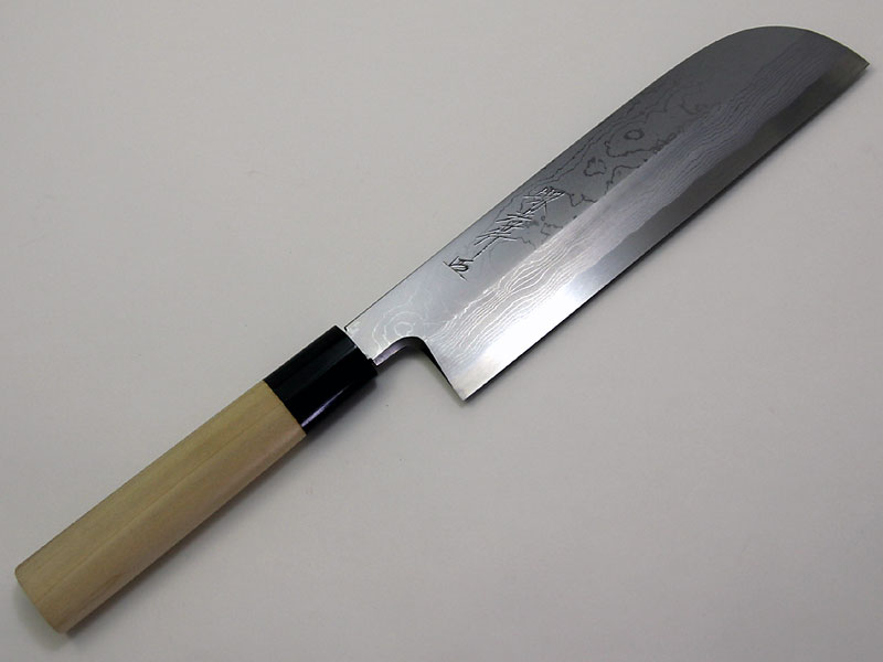 ★新品★堺正孝別打白鋼鎌形薄刃包丁210mm右片刃桂むき和食調理に 堺孝行 うずしお 白紙2号多層鋼 鎌形薄刃180