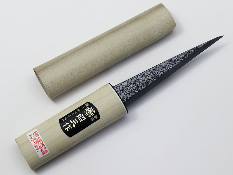 池内刃物 手打本鍛造「青鋼鞘付クリ小刀 120」