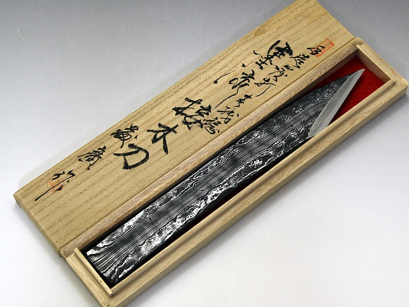 藤廣作「墨流し接木小刀」-包丁・ナイフ・ハサミなど刃物の専門店【e刃物.com】