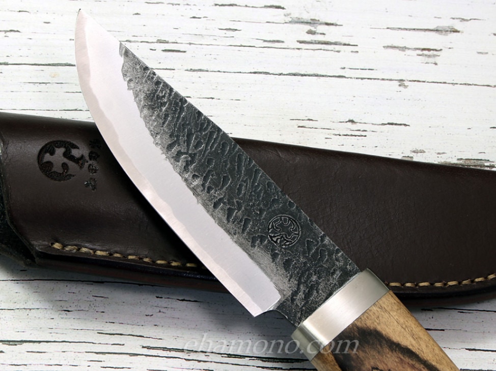 西田刃物工房 大祐作 白一号本割込み 黒打ナイフ130槌目