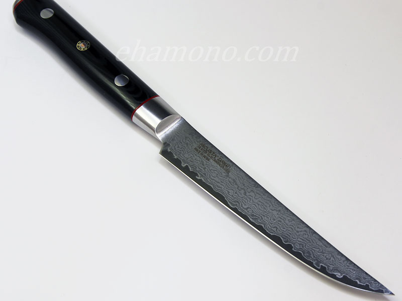 ステーキナイフ ダマスカス 125mm 越前数馬作 グレー仕上げ 粉末ハイス鋼ダマスカス ステーキ