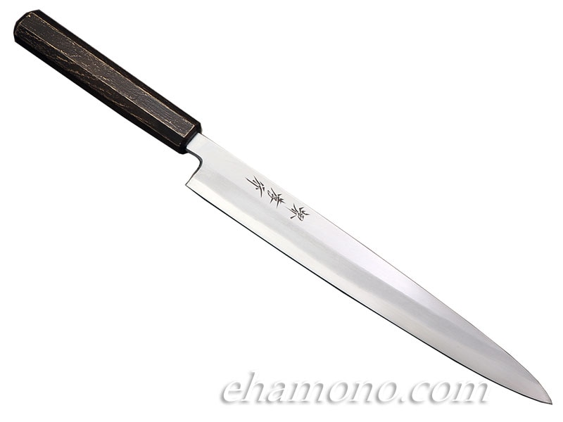 堺孝之　鰻包丁 堺 孝行 白ニ鋼 うなぎ切 240mm 朴柄 – 清助刃物