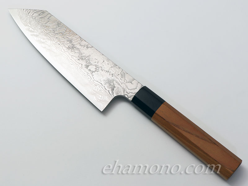 片山雄太作 V金10号ニッケルダマスカス 切付三徳包丁