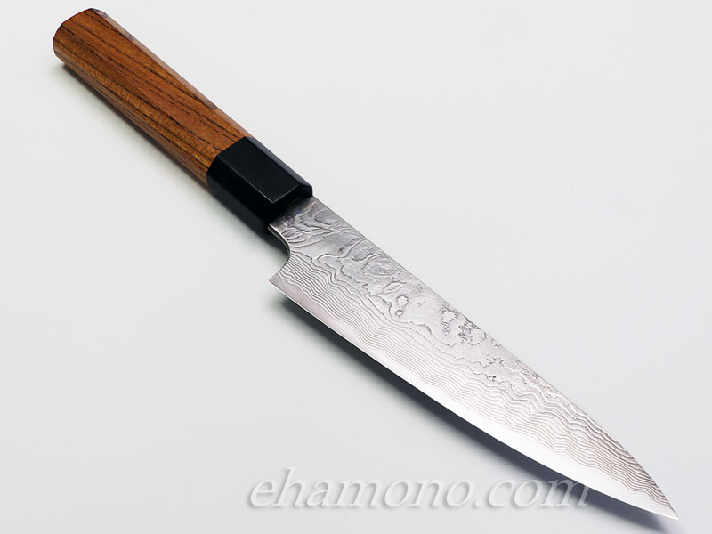 ペティナイフ 120mm ダマスカス ステンレス V金10号 八角柄 ダマスカス