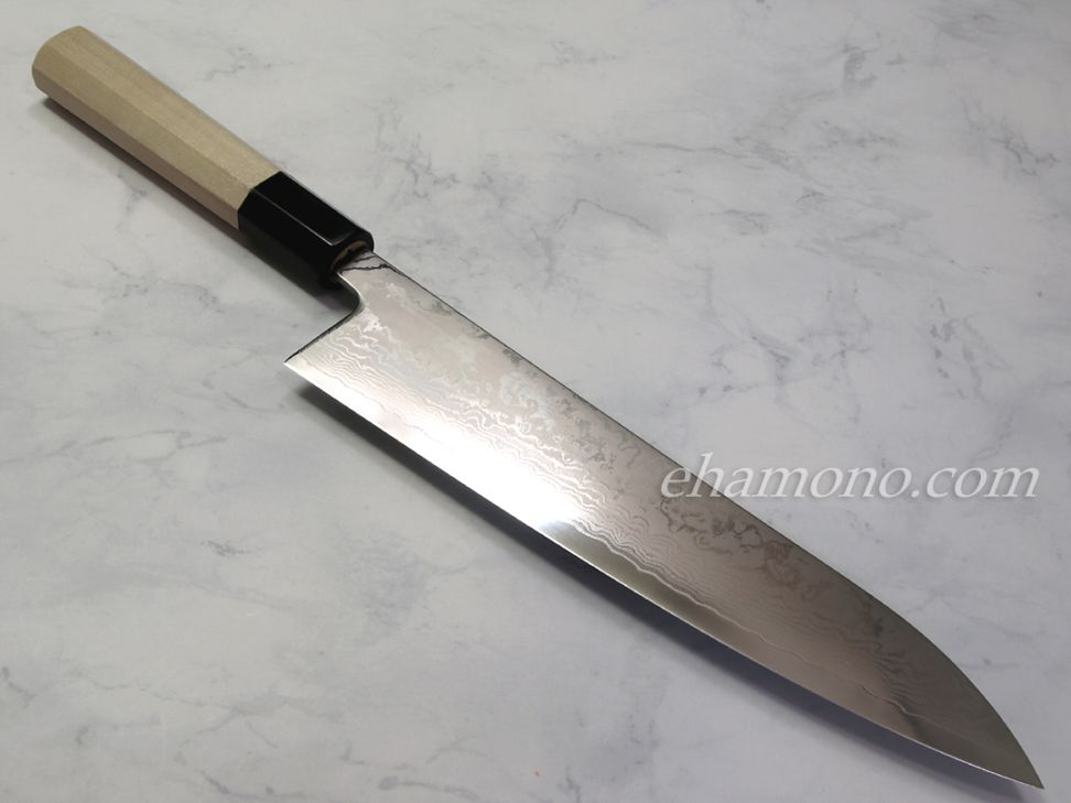 ダマスカス33層V金10号割込 和牛刀210 八角柄