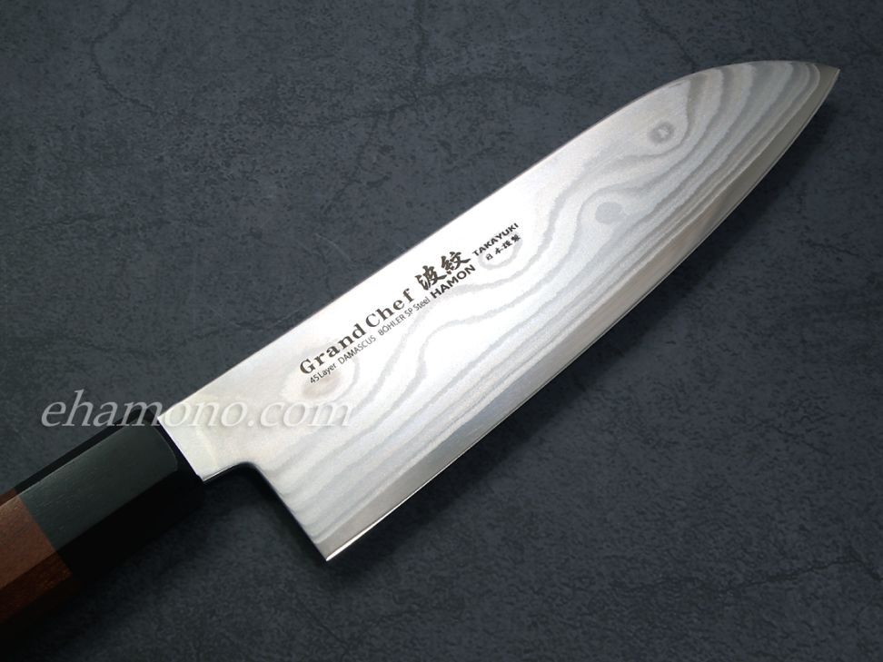 KimagureCook 三徳包丁 波紋模様 グランドシェフ 波紋 ダマスカス45層 和式三徳170