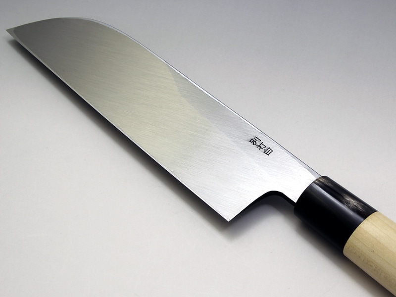 堺孝行 上作 水牛柄 本霞研 霞研 美品 薄刃包丁 18cm