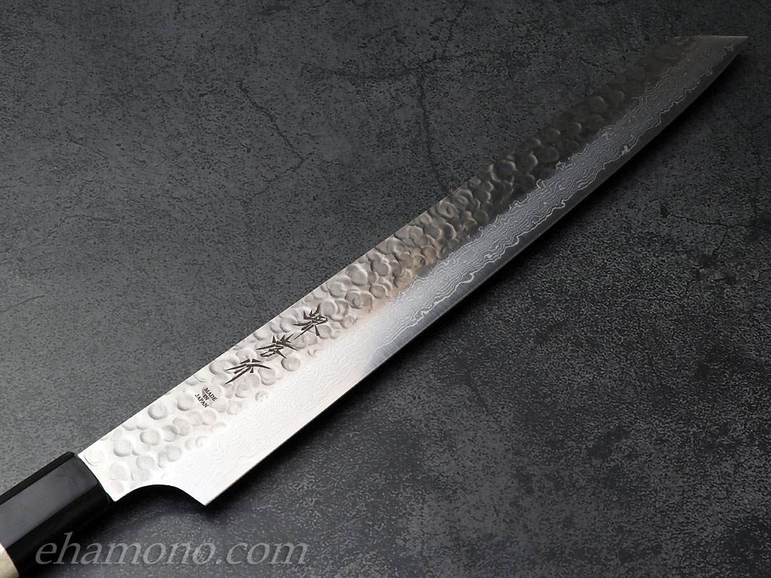 ダマスカス45層鎚目 飛燕300 切付柳刃 朴八角柄付